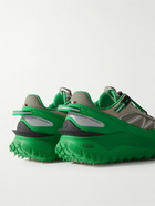 Moncler - Trailgrip Leather-Trimmed Mesh and Rubber Sneakers - Green