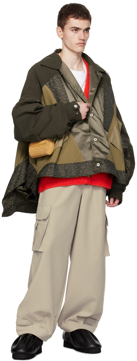 Feng Chen Wang Gray Paneled Cargo Pants