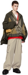 Feng Chen Wang Gray Paneled Cargo Pants