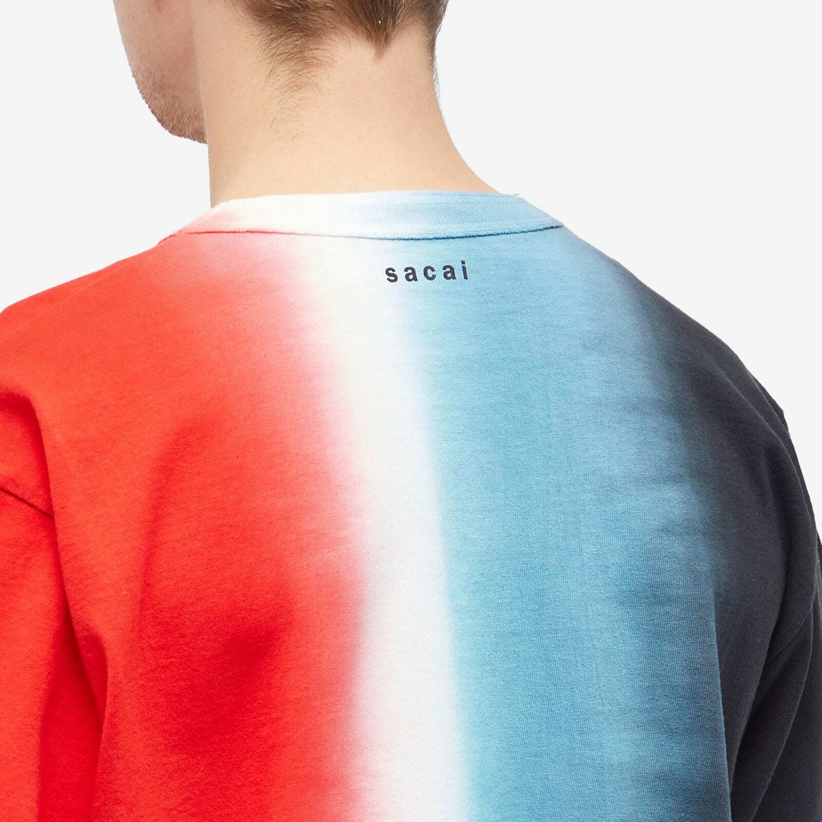 Sacai Men's Tie Dye T-Shirt in Black/Red Sacai