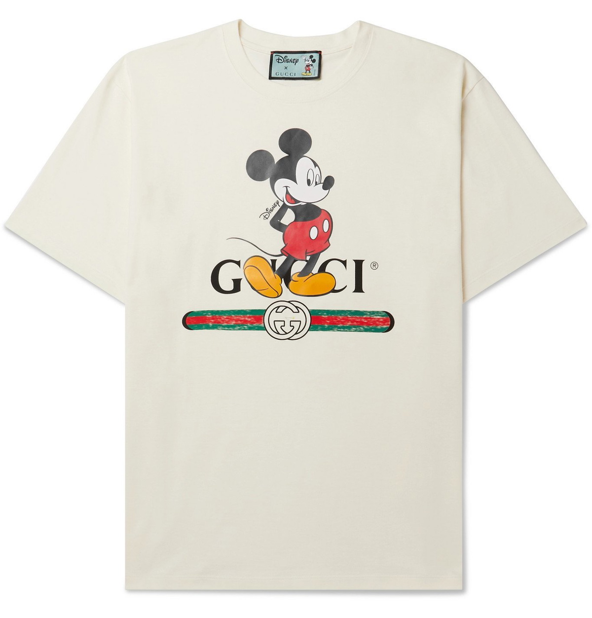 - Disney Logo-Print Cotton-Jersey White Gucci