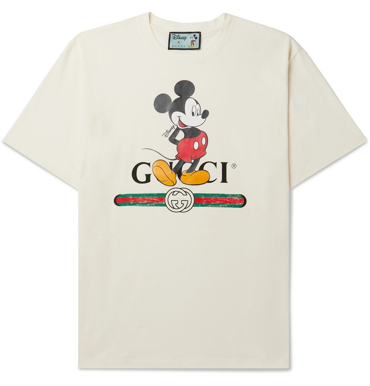 Photo: GUCCI - Disney Logo-Print Cotton-Jersey T-Shirt - White