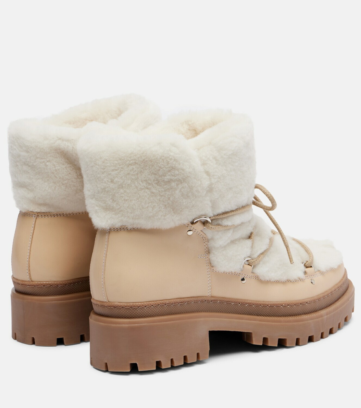 Yves Salomon Shearling and leather ankle boots