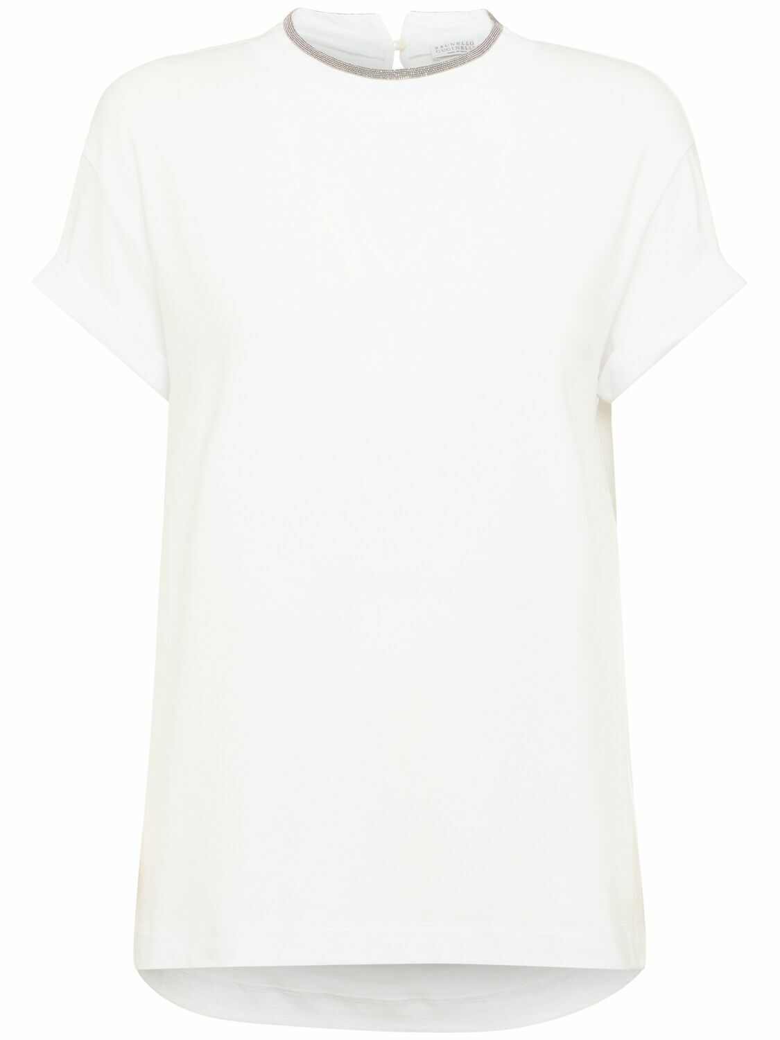 Tシャツ・カットソー BRUNELLO CUCINELLI T-SHIRT WITH PRECIOUS NECKLINE Brunello Cucinelli Precious Neckline T-shirt Brunello Cucinelli
