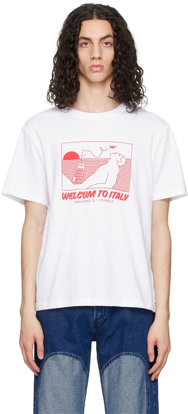 Photo: Carne Bollente White 'Welcum To Italy' T-Shirt