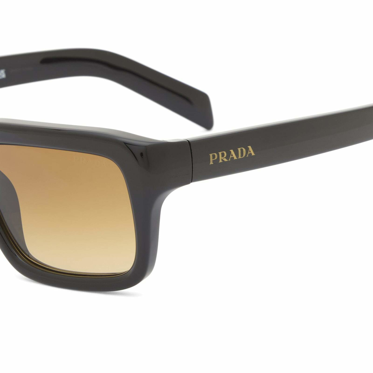 Prada Eyewear D11S Sunglasses in Black/Yellow Gradient Light Brown 