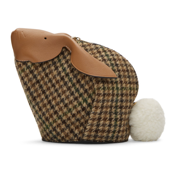 Bunny Tweed Shoulder Bag - Green