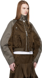 sacai Brown Chino & Twill Bomber Jacket