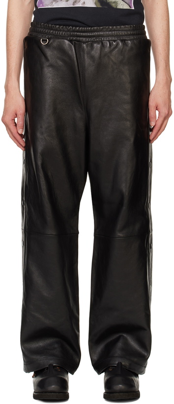 Photo: doublet Black Leather Basketball Pants