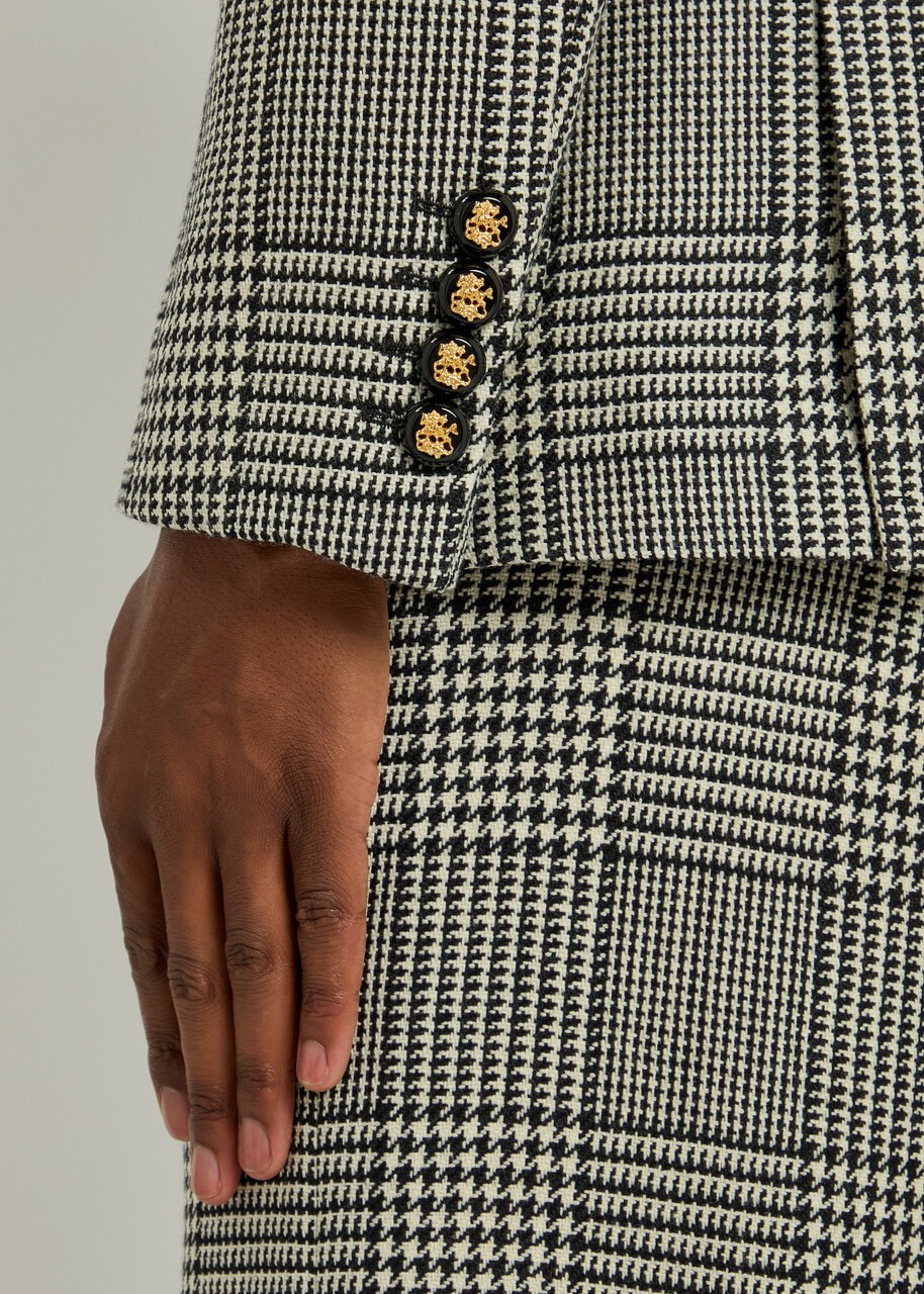 Valentino Garavani Macro houndstooth jacket 千鳥格子 Valentino Garavani Houndstooth-jacquard Wool Blazer