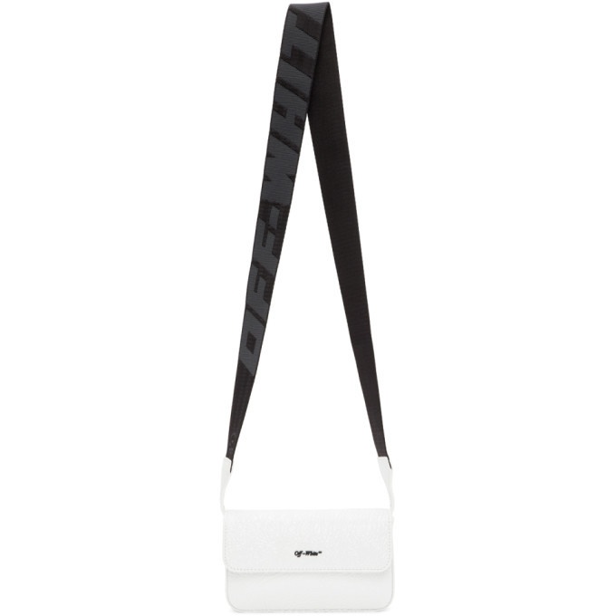 Photo: Off-White White Crinkled Flap Crossbody Bag