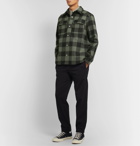 A.P.C. - Adrien Checked Wool-Blend Flannel Overshirt - Green