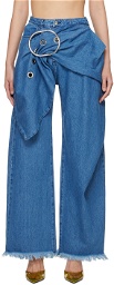 Marques Almeida Blue Belted Jeans