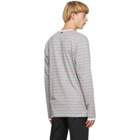Thom Browne Grey Hairline Stripe Ringer T-Shirt