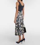 Veronica Beard Norris pleated silk-blend midi skirt