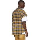 Fear of God Tan Plaid Short Sleeve Flannel Shirt
