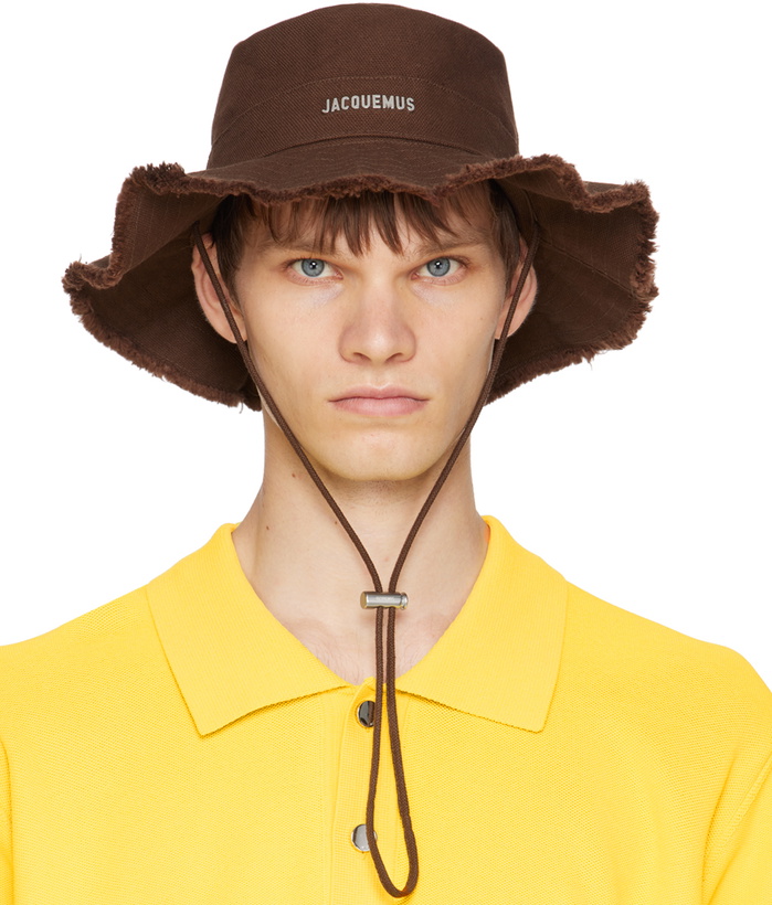 Photo: JACQUEMUS Brown Les Classiques 'Le bob Artichaut' Bucket Hat