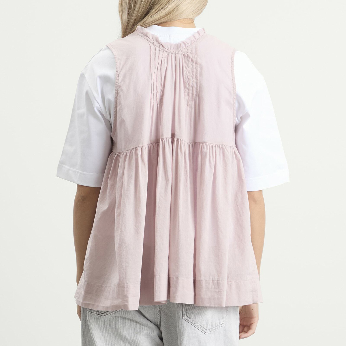 Beams Boy Women's Reversible Gathered Vest Top in Dusty Pink