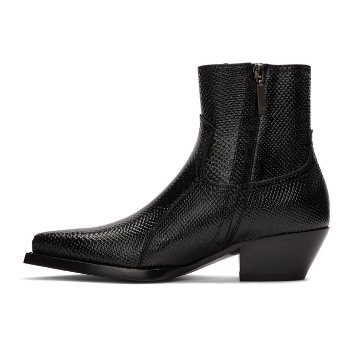 Saint Laurent Black Snake Lukas Boots Saint Laurent