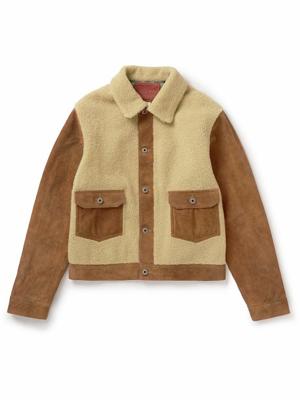 Photo: RRL - Panelled Shearling-Lined Suede Jacket - Brown