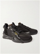 Fendi - Flow Zip-Detailed Ripstop, Neoprene and Suede Sneakers - Black