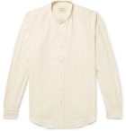 Holiday Boileau - Ingalls Grandad-Collar Striped Cotton-Poplin Jacquard Shirt - Cream