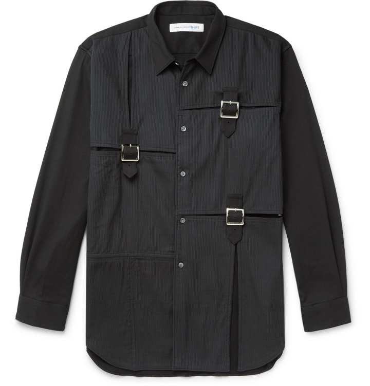Photo: Comme des Garçons SHIRT - Buckled Cutout Textured-Cotton Shirt - Black