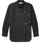 Comme des Garçons SHIRT - Buckled Cutout Textured-Cotton Shirt - Black