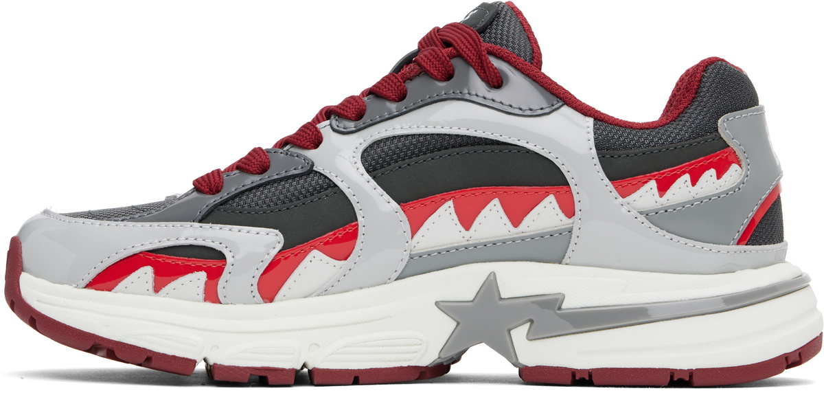 BAPE Gray & Red 'BAPE' Shark STA #3 Sneakers A Bathing Ape