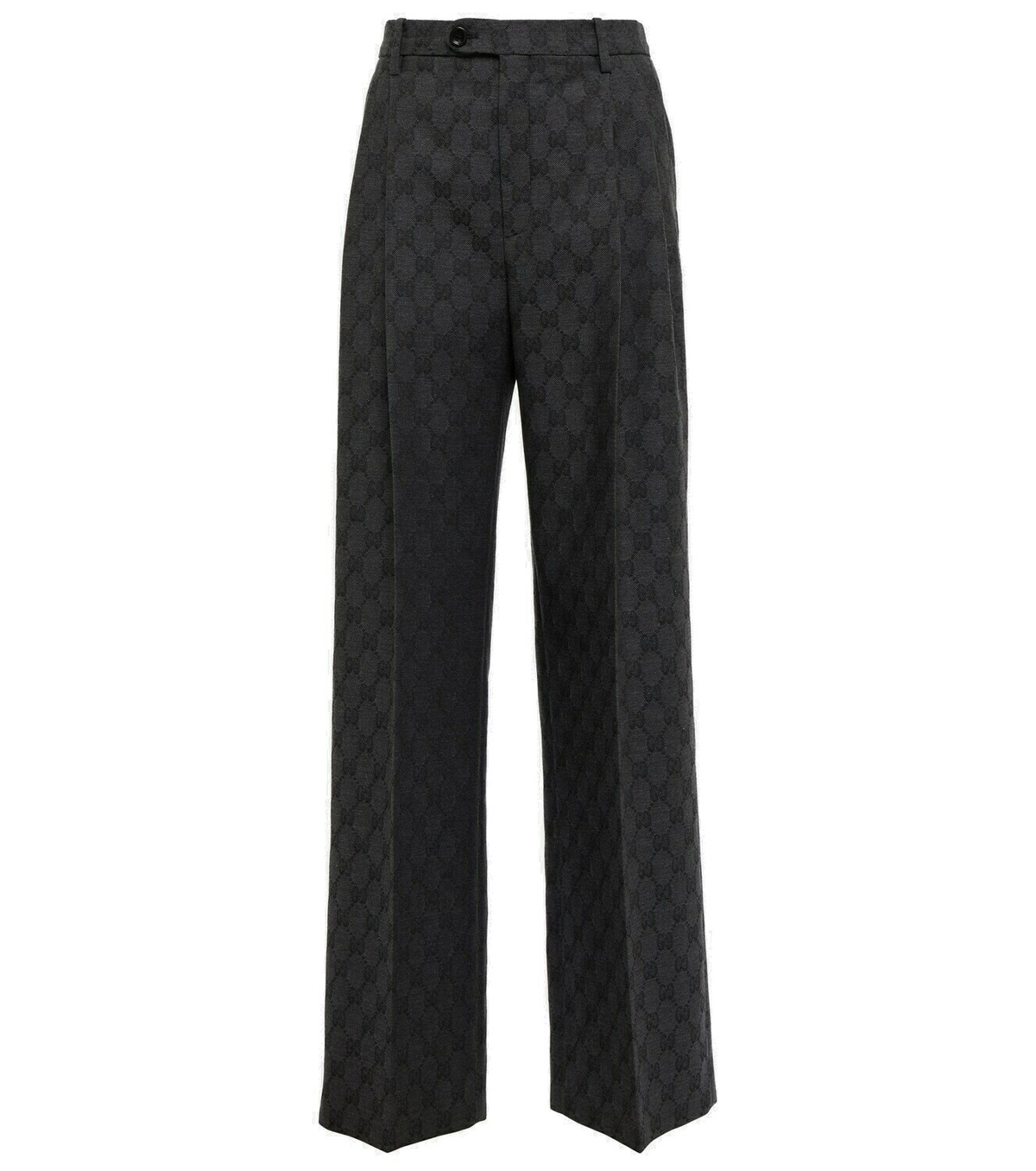 パンツ GUCCI DARK GREY WOOL WIDE TROUSERS Gucci Dark Grey Wool Blend Pant | italist