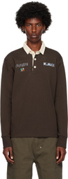 Kijun Brown Embroidered Polo