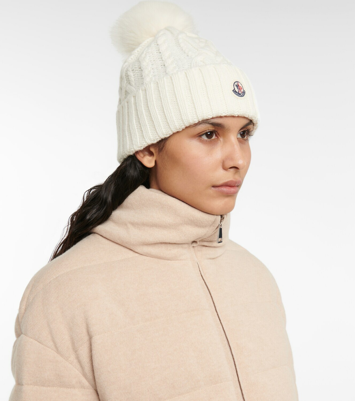 Moncler - Cable-knit wool and cashmere beanie Moncler