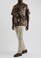 Wax London Didcot Floral-print Shirt Black