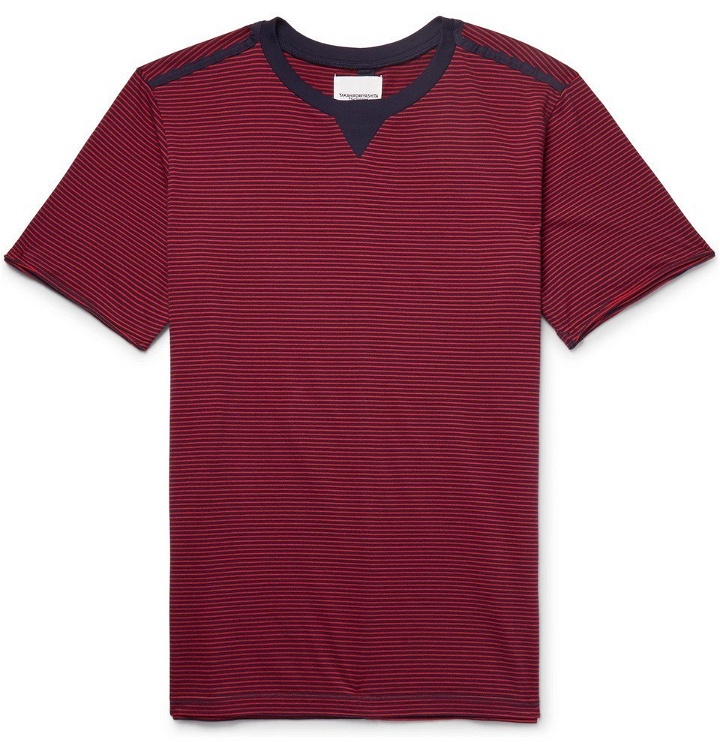 Photo: TAKAHIROMIYASHITA TheSoloist. - Striped Cotton-Jersey T-Shirt - Men - Red