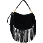 Isabel Marant Black Oskan Soft Zip Fringes Bag