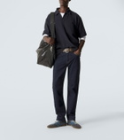 Frame Textured cotton-blend polo shirt