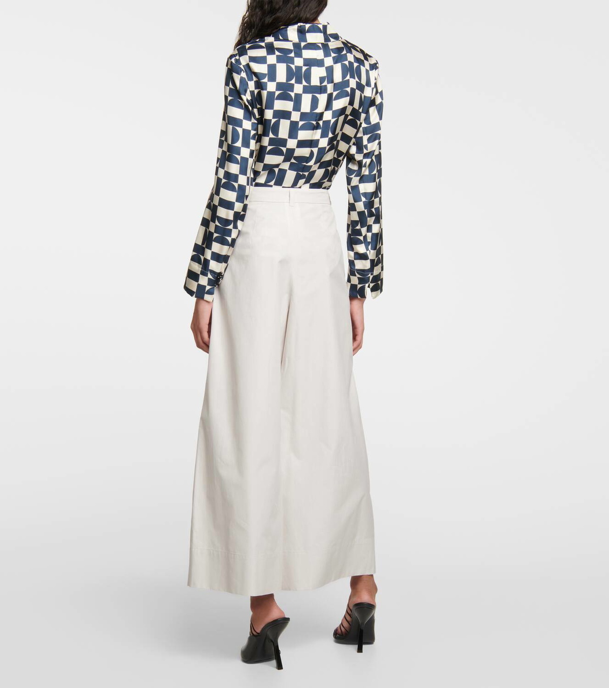 パンツ S MAX MARA COTTON WIDE LEG CAT PANTS S Max Mara Wide-leg cotton poplin pants S Max Mara