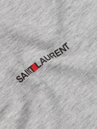 SAINT LAURENT - Slim-Fit Printed Cotton-Jersey T-Shirt - Gray