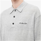 MKI Men's Lightweight Mohair Knit Polo Shirt in Grey
