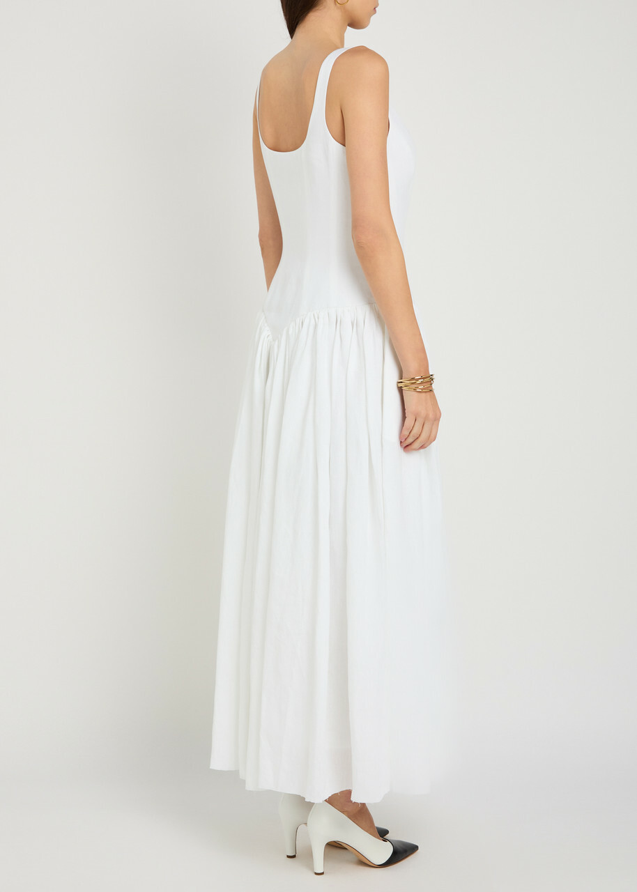Gabriela Hearst Naia Linen Maxi Dress White