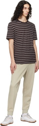 BOSS Beige Stretch-Cotton Cuffed Hems Track Pants