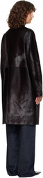 Loulou de Saison Brown Miller Pony Effect Leather Coat