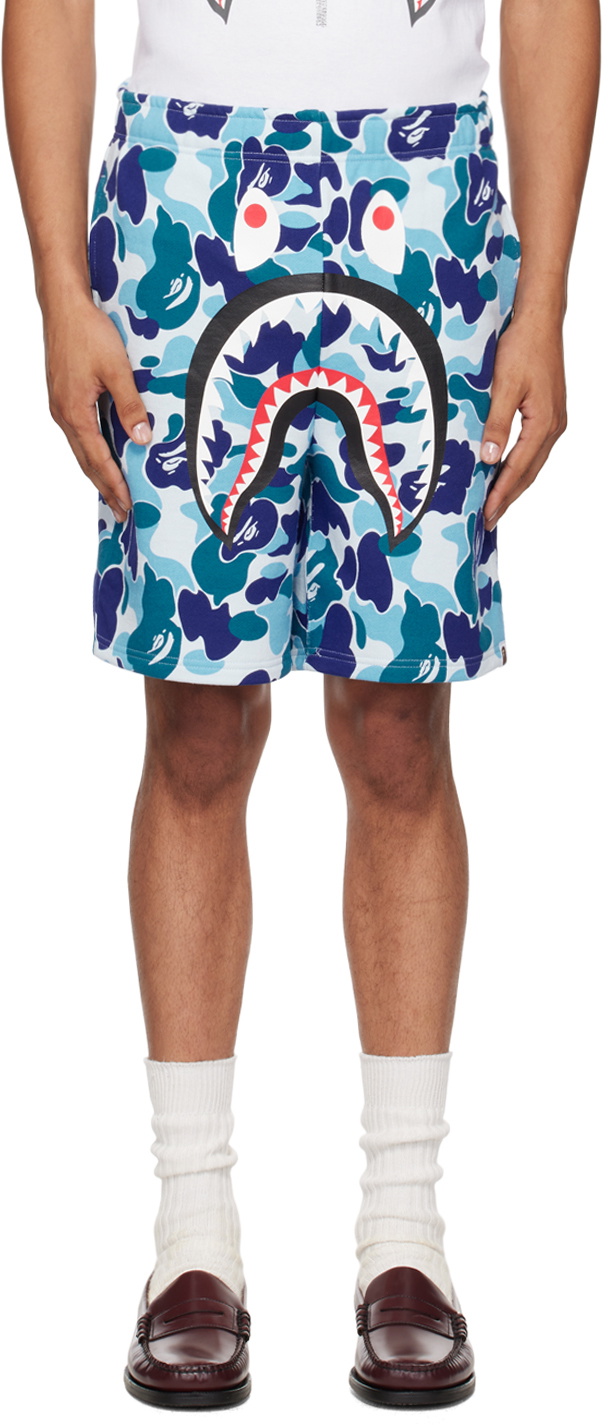 BAPE Blue ABC Camo Shark Shorts A Bathing Ape
