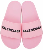 Balenciaga Pink Logo Pool Slides