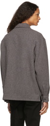 Lemaire Grey Wool Boxy Overshirt