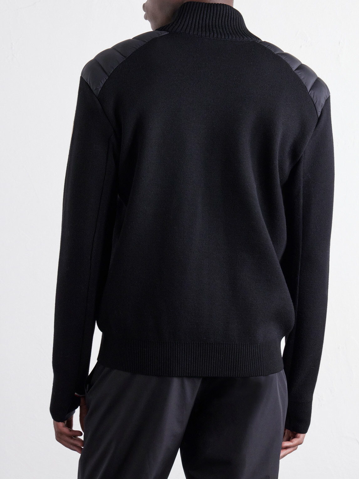 Moncler Grenoble - Padded Shell-Trimmed Wool-Blend Down Ski Mid-Layer - Black