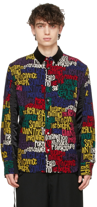 Photo: Sacai Black Eric Haze Edition Message Print Shirt