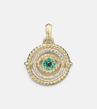 David Yurman Evil Eye 18kt gold (750/1000) necklace with emeralds and diamonds
