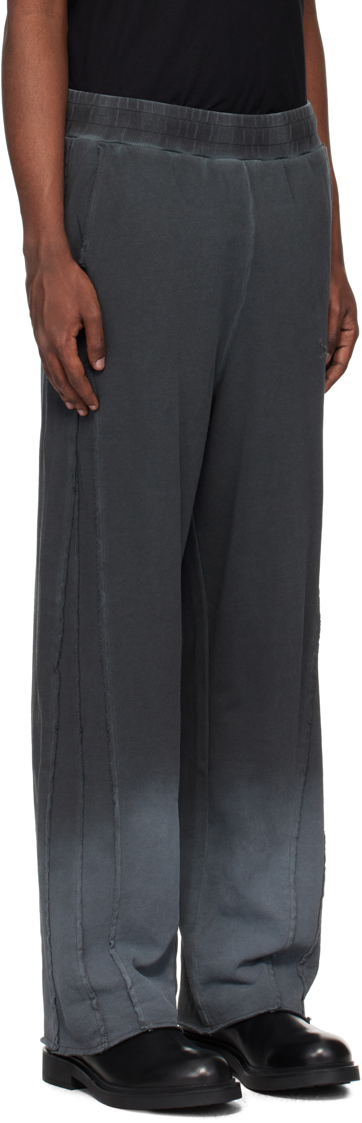 Izzue Gray Cotton Terry Faded Sweatpants