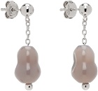 LEMAIRE Silver & Gray Carved Stones Earrings